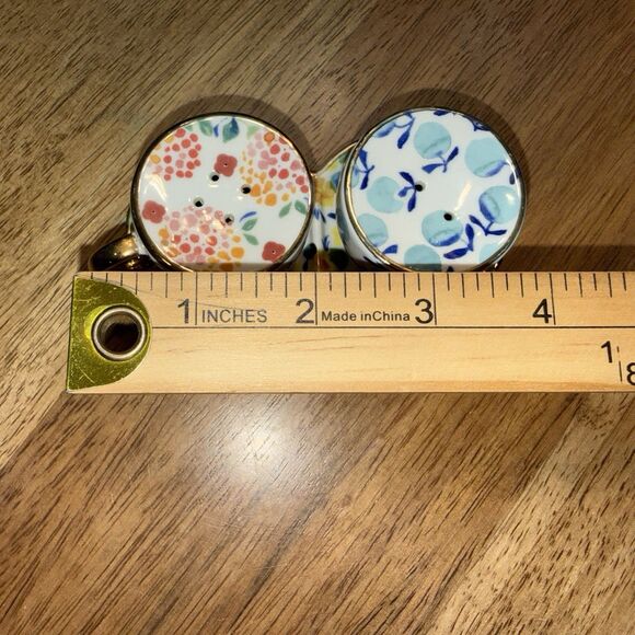 Anthropologie Tea Cups Salt & Pepper Shakers Floral Chintz Cottagecore Boho - Picture 6 of 12